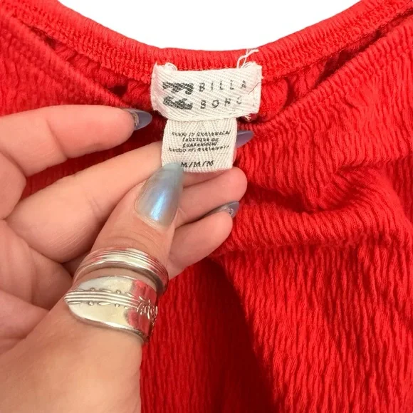 Billabong Red Puff Sleeve Top - Picture 6 of 7